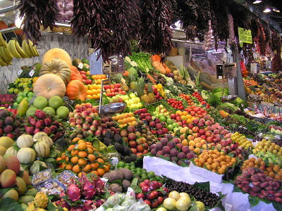 fruit stand at grocery store